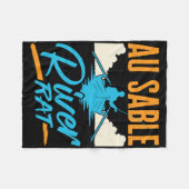 Au Sable River Rat Rafting Canoeing Fishing Boatin Fleece Deken (Voorkant (Horizontaal))