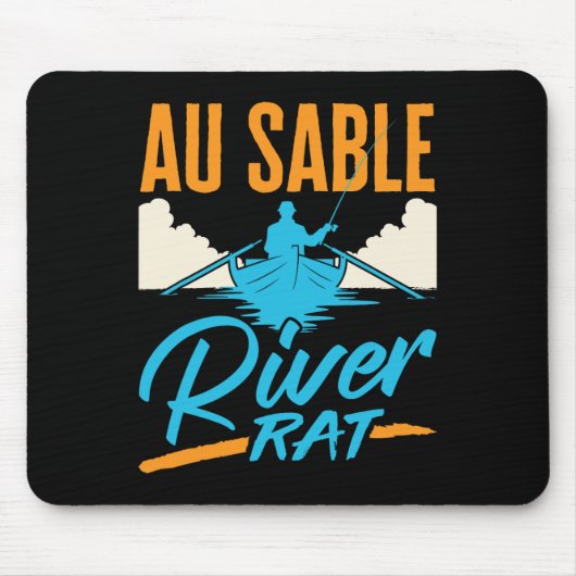 Au Sable River Rat Rafting Canoeing Fishing Boatin Muismat (Voorkant)