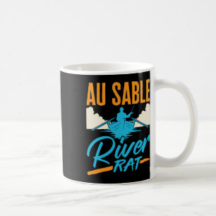 Au Sable River Rat Vlotvaren Kanoën Vissen Boten Koffiemok