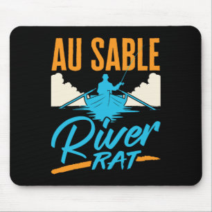 Au Sable River Rat Vlotvaren Kanoën Vissen Boten Muismat