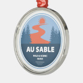 Au Sable Wild and Schilderachtig River Metalen Ornament (Links)