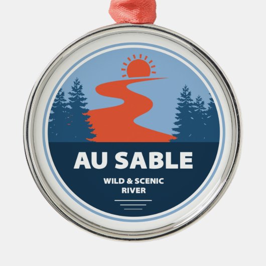 Au Sable Wild and Schilderachtig River Metalen Ornament (Voorkant)