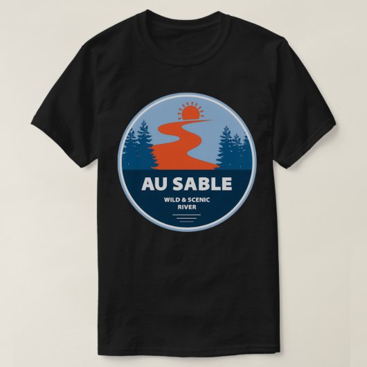 Au Sable Wild and Schilderachtig River T-shirt (Design voorkant)