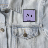 Au - Scheikundig Element Symbool Auteur Boek T-Shi Vierkante Button 5,1 Cm (In situ)