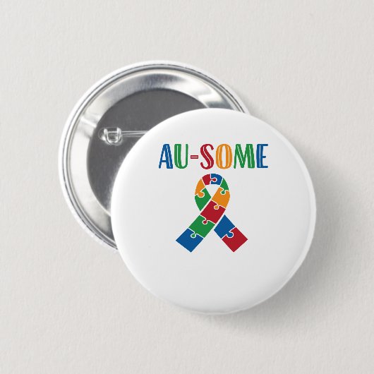Au-some Autisme Bewustheid Ronde Button 5,7 Cm (Voorkant /achterkant)