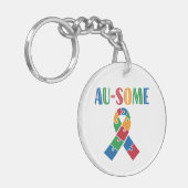 Au-some Autisme Bewustheid Sleutelhanger (Voorkant Links)