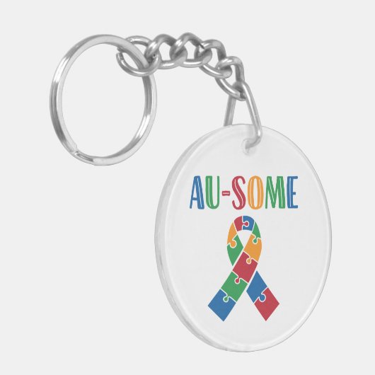 Au-some Autisme Bewustheid Sleutelhanger (Voorkant Links)