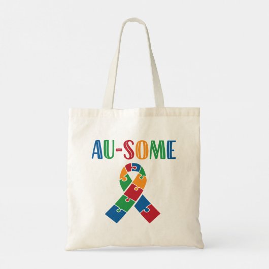 Au-some Autisme Bewustheid Tote Bag (Achterkant)