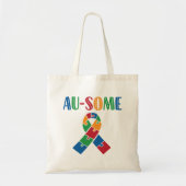 Au-some Autisme Bewustheid Tote Bag (Voorkant)