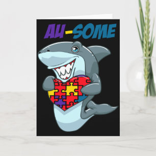 Au Some Shark Geweldige Autistische Puzzel Autisme Kaart