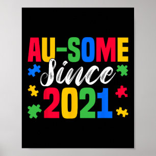 Au-some Sinds 2021 4 jaar oud Autisme Bewustzijn B Poster