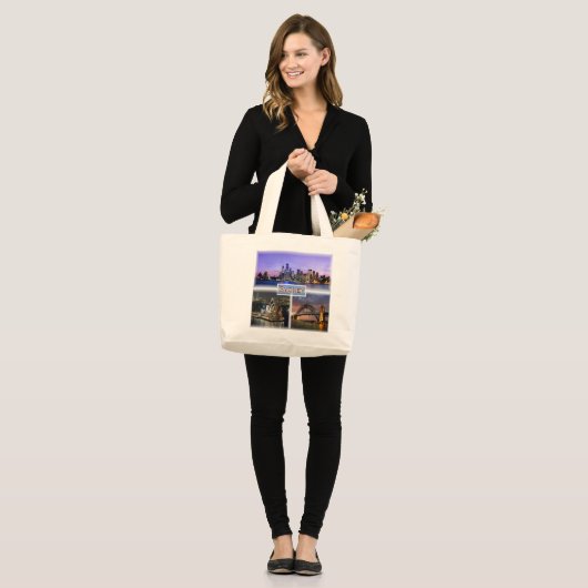 AU Sydney by Night - Opera House - HArbour Bridge Grote Tote Bag (Voorkant (model))