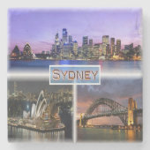AU Sydney by Night - Opera House - HArbour Bridge Stenen Onderzetter (Voorkant)