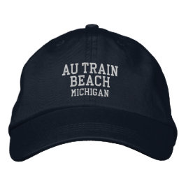 Au Train Beach Michigan Embroidered Baseball Hat Geborduurde Pet