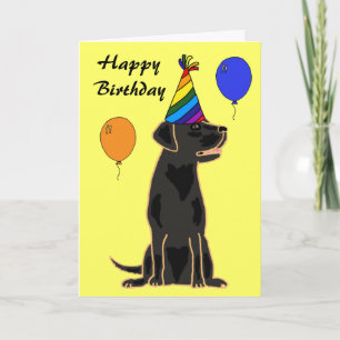 AU- zwarte labrador Birthday Card Kaart