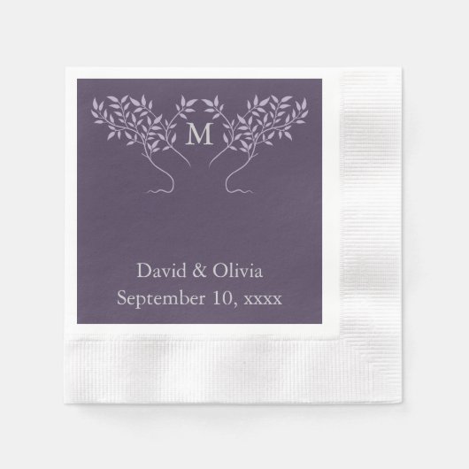 Aubergieboom van het huwelijk servetten (Voorkant)