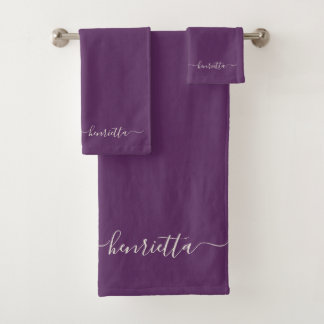 Aubergine badhanddoeken badkamer elegant stijlvol bad handdoek