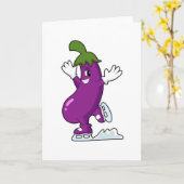 Aubergine bij het schaatsen met schaatsen kaart (Gele Bloem)