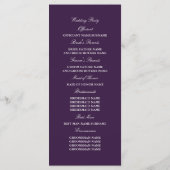 Aubergine Bloemen Waterverf Trouwprogramma's Programmakaart (Achterkant)