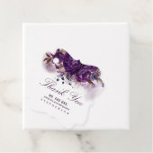 Aubergine bloemenelegante bruiloft dank u bedankjes labels (In situ)
