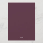 Aubergine Blush Moody Flora Bruiloft Kaart (Achterkant)