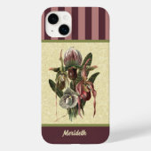 Aubergine Boho Green Lady Slipper Orchidee met naa Case-Mate iPhone Case (Achterkant)
