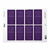 Aubergine Bruiloft Wijn Fles Monogram Favor Etiket (Full Sheet)