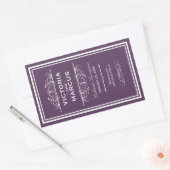 Aubergine Bruiloft Wijn Fles Monogram Favor Rechthoekige Sticker (Envelop)