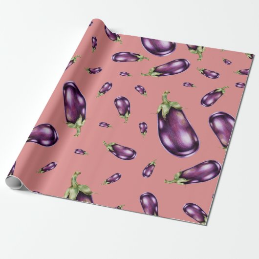 Aubergine Cadeaupapier (Uitgerold)