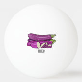 Aubergine cartoon illustratie pingpongbal (Achterkant)