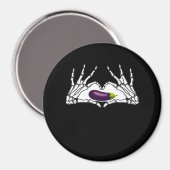 Aubergine Classic - Skelet Handen Hart Magneet (Voorkant / Achterkant)
