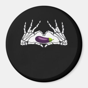 Aubergine Classic - Skelet Handen Hart Magneet