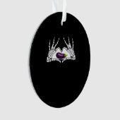 Aubergine Classic - Skelet Handen Hart Ornament (voorkant)