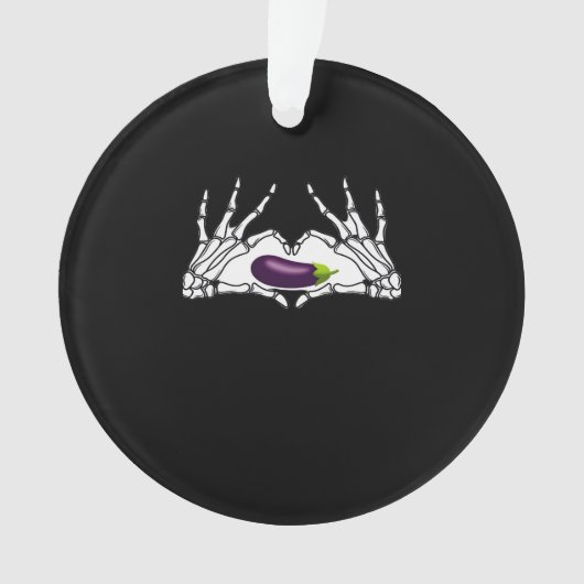 Aubergine Classic - Skelet Handen Hart Ornament (voorkant)