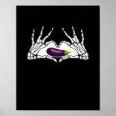 Aubergine Classic - Skelet Handen Hart Poster (Voorkant)