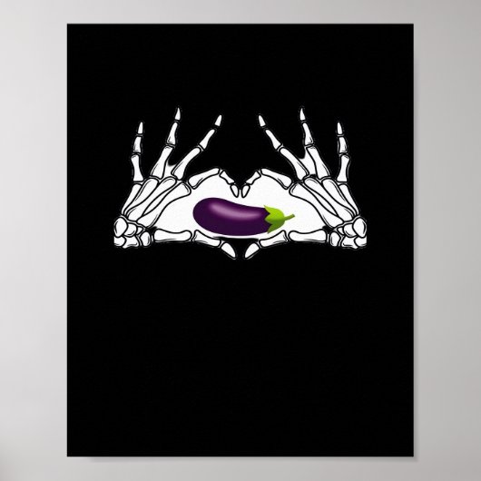 Aubergine Classic - Skelet Handen Hart Poster (Voorkant)