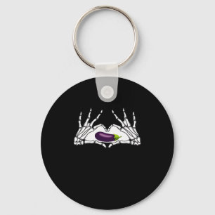 Aubergine Classic - Skelet Handen Hart Sleutelhanger