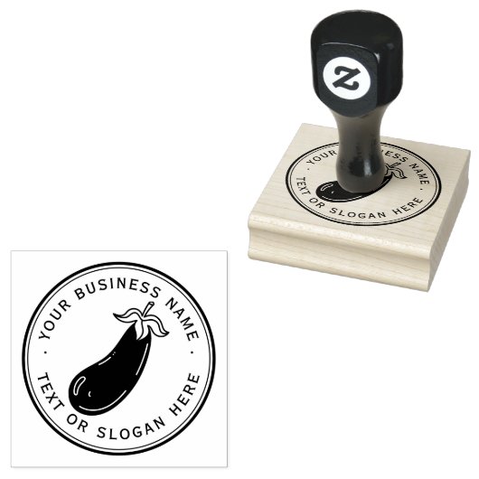 Aubergine Custom Business Logo Large Rubberstempel (Gestempeld)