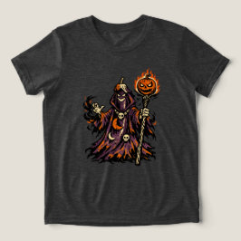 Aubergine Donkere Tovenaar Halloween — Griezelige  Tri-Blend Shirt