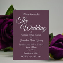 Aubergine eenvoudige stijl bruiloft