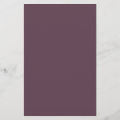 Aubergine Effen Kleur Briefpapier (Achterkant)