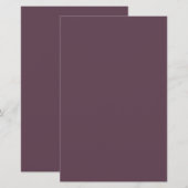 Aubergine Effen Kleur Briefpapier (Voorkant / Achterkant)