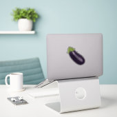 Aubergine Emoji Sticker (Laptop op bureau)