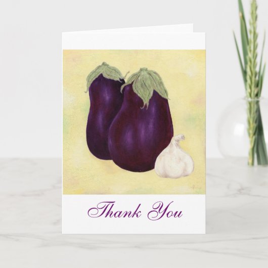 Aubergine en knoflook Bedankt notecard (Voorkant)