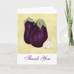 Aubergine en knoflook Bedankt notecard