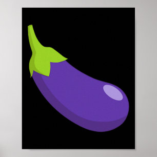 Aubergine en perzik bijpassende paar icoon Emotico Poster