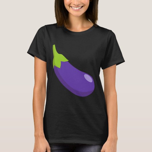 Aubergine en perzik bijpassende paar icoon Emotico T-shirt (Voorkant)