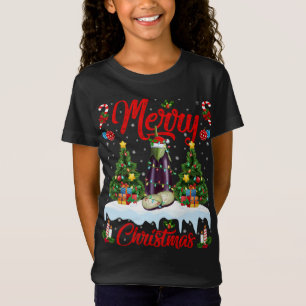 Aubergine Fruit Lover Xmas Verlichting Santa Auber T-shirt