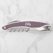 Aubergine gepersonaliseerde bruiloft beste man kurkentrekker (Achterkant)