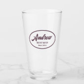 Aubergine gestileerde naam bruiloft beste man glas (Voorkant)
